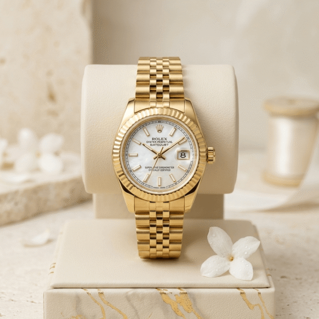 rolex oyster perpetual Or fond blanc