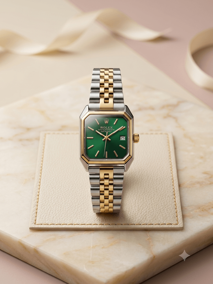 rolex oyster perpetual carré fond vert